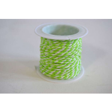  ZSINÓR 1MM 100% PAMUT 10M/TEK VILÁGOSZÖLD/FEHÉR szalag, masni