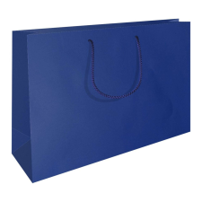Zsinórfüles kraft táska kék 340x100x260mm ajándéktasak
