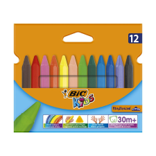 Zsírkréta BIC KIDS PlastiDecor háromszögletű hegyezett 12 színű kréta