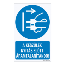 ZSONA DEKOR A készülék nyitás előtt áramtalanítandó! Műanyag tábla 160x250 mm információs címke