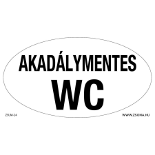 ZSONA DEKOR Akadálymentes wc felírattal öntapadós matrica 120x65 mm ovál információs címke