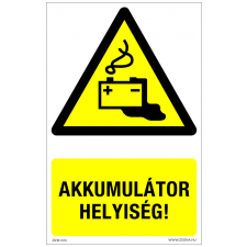 ZSONA DEKOR Akkumulátorhelyiség Öntapadós matrica 160x250 mm információs címke