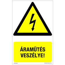 ZSONA DEKOR Áramütés veszélye! Öntapadós matrica 160x100 mm információs címke