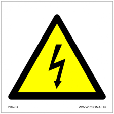 ZSONA DEKOR Áramütés veszélye! Öntapadós matrica 200x200 mm információs címke
