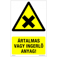 ZSONA DEKOR Ártalmas vagy ingerlő anyag! Öntapadós matrica 160x250 mm információs címke
