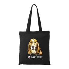 ZSONA DEKOR Basset hound - Bevásárló táska fekete