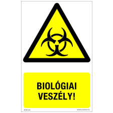 ZSONA DEKOR Biológiai veszély! Öntapadós matrica 160x100 mm információs címke