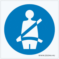 ZSONA DEKOR Biztonsági öv használata kötelező! Öntapadós matrica 100x100 mm információs címke