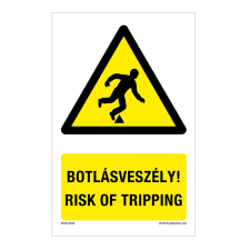 ZSONA DEKOR Botlásveszély Alumínium tábla 100x160 mm információs címke