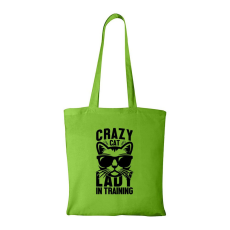 ZSONA DEKOR Crazy cat - Bevásárló táska zöld