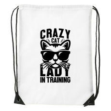 ZSONA DEKOR Crazy cat - Sport táska fehér