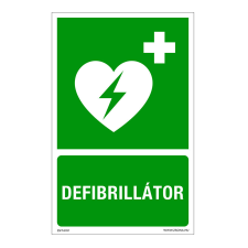 ZSONA DEKOR Defibrillátor Műanyag tábla 160x250 mm információs címke