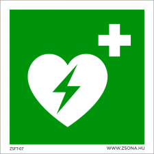 ZSONA DEKOR Defibrillátor Utánvilágító műanyag tábla 100x100 mm információs címke