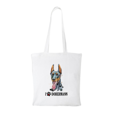 ZSONA DEKOR Dobermann - Bevásárló táska fehér