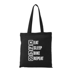 ZSONA DEKOR Eat sleep bike repeat - Bevásárló táska fekete