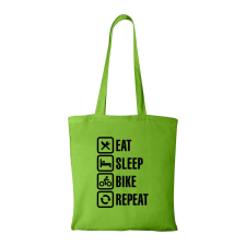 ZSONA DEKOR Eat sleep bike repeat - Bevásárló táska zöld kézitáska és bőrönd