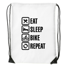 ZSONA DEKOR Eat sleep bike repeat - Sport táska fehér