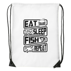 ZSONA DEKOR Eat sleep fish repeat - Sport táska fehér