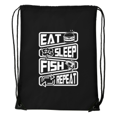 ZSONA DEKOR Eat sleep fish repeat - Sport táska fekete