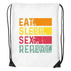 ZSONA DEKOR Eat sleep sex repeat - Sport táska fehér