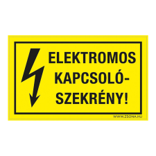 ZSONA DEKOR Elektromos kapcsolószekrény! Műanyag tábla 160x100 mm információs címke