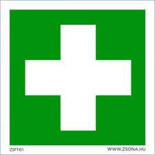 ZSONA DEKOR Elsősegélyhely Utánvilágító műanyag tábla 100x100 mm információs címke