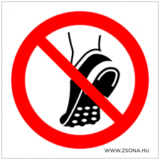 ZSONA DEKOR Fémszemcsés lábbelit viselni tilos! Műanyag tábla 100x100 mm információs címke
