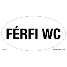 ZSONA DEKOR Férfi wc felírattal öntapadós matrica 120x65 mm ovál információs címke
