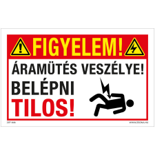 ZSONA DEKOR Figyelem! Áramütés veszélye! Alumínium tábla 100x160 mm információs címke