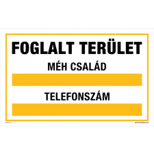 ZSONA DEKOR Foglalt terület! Méh család Alumínium tábla 160x250 mm információs címke