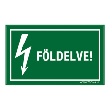 ZSONA DEKOR Földelve! Műanyag tábla 160x100 mm információs címke