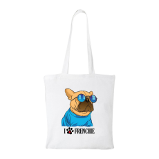 ZSONA DEKOR Frenchie - Bevásárló táska fehér