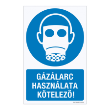 ZSONA DEKOR Gázálarc használata kötelező! Öntapadós matrica 320x500 mm információs címke