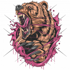 ZSONA DEKOR Grizzly medve - Sport táska fehér