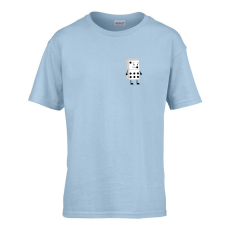 ZSONA DEKOR Gyerek póló Ovis jelel Dominó mintával Világos kék 158 méret