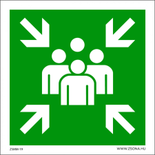 ZSONA DEKOR Gyülekezőhely Utánvilágító öntapadós matrica 100x100 mm információs címke