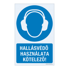 ZSONA DEKOR Hallásvédő használata kötelező! Alumínium tábla 100x160 mm információs címke