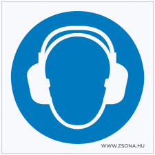 ZSONA DEKOR Hallásvédő használata kötelező! Öntapadós matrica 150x150 mm információs címke