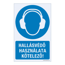 ZSONA DEKOR Hallásvédő használata kötelező! Öntapadós matrica 160x100 mm információs címke