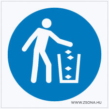 ZSONA DEKOR Használja a szemetest! Műanyag tábla 200x200 mm információs címke