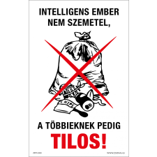 ZSONA DEKOR Intelligens ember nem szemetel Öntapadós matrica 160x100 mm információs címke