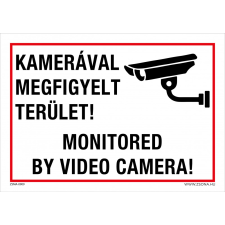 ZSONA DEKOR Kamerával megfigyelt terület Alumínium tábla 100x160 mm információs címke