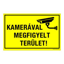 ZSONA DEKOR Kamerával megfigyelt terület! Alumínium tábla 160x250 mm információs címke