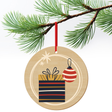 ZSONA DEKOR Karácsonyfa dísz fából nyomtatva Ajándék ajándéktárgy