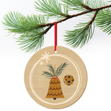 ZSONA DEKOR Karácsonyfa dísz fából nyomtatva Csengő ajándéktárgy
