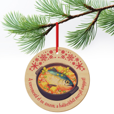 ZSONA DEKOR Karácsonyfa dísz fából nyomtatva Halászlé ajándéktárgy