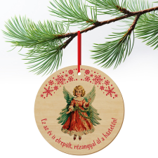 ZSONA DEKOR Karácsonyfa dísz fából nyomtatva Rézangyal ajándéktárgy