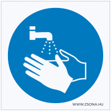 ZSONA DEKOR Kézmosás kötelező! Műanyag tábla 200x200 mm információs címke