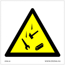 ZSONA DEKOR Leeső tárgyak Műanyag tábla 150x150 mm információs címke