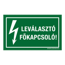 ZSONA DEKOR Leválasztó főkapcsoló! Öntapadós matrica csomag 100x60 mm 5db/csomag információs címke